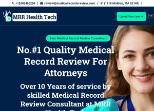 How medicalrecordsreview.com looks like on a tablet such as an iPad.