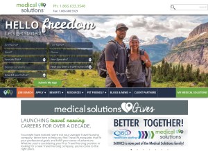 How medicalsolutions.com looks like on a tablet such as an iPad.