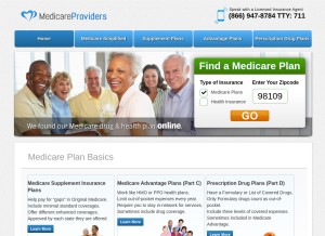 How medicare-providers.net looks like on a tablet such as an iPad.