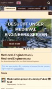 How medieval-engineers.eu looks like on a mobile device such as an iPhone.