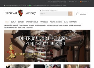 How medievalfactory.com looks like on a tablet such as an iPad.