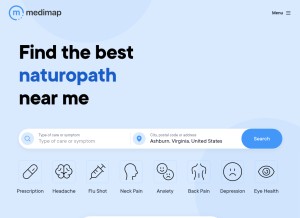 How medimap.ca looks like on a tablet such as an iPad.