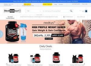 How medisyskart.com looks like on a tablet such as an iPad.