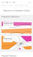 How meditationstudioapp.com looks like on a mobile device such as an iPhone.