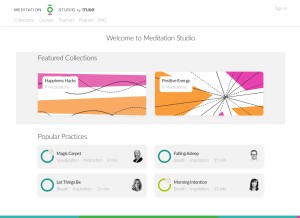 How meditationstudioapp.com looks like on a tablet such as an iPad.