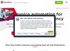 How mediusflow.com looks like on a tablet such as an iPad.
