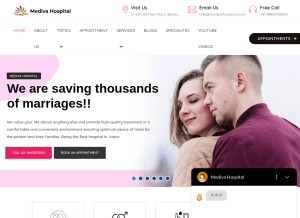 How medivahospital.com looks like on a tablet such as an iPad.