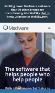 How mediware.com looks like on a mobile device such as an iPhone.