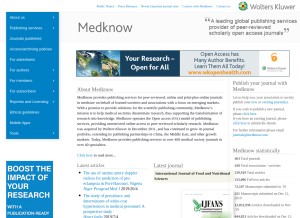 How medknow.com looks like on a tablet such as an iPad.