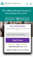 How medmutual.com looks like on a mobile device such as an iPhone.