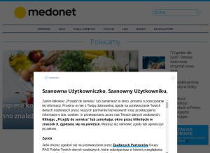 How medonet.pl looks like on a tablet such as an iPad.