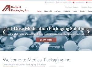 How medpak.com looks like on a tablet such as an iPad.