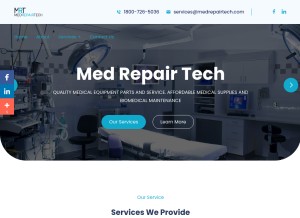 How medrepairtech.com looks like on a tablet such as an iPad.