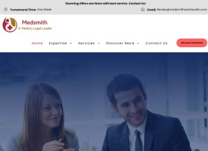 How medsmithsolutionsllc.com looks like on a tablet such as an iPad.