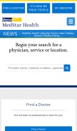 How medstarhealth.org looks like on a mobile device such as an iPhone.