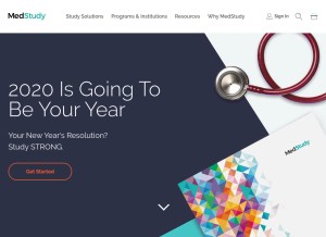 How medstudy.com looks like on a tablet such as an iPad.