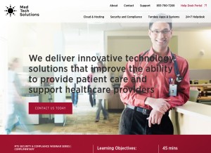 How medtechsolutions.com looks like on a tablet such as an iPad.