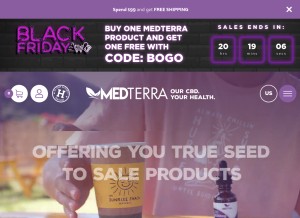 How medterracbd.com looks like on a tablet such as an iPad.