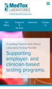 How medtox.com looks like on a mobile device such as an iPhone.