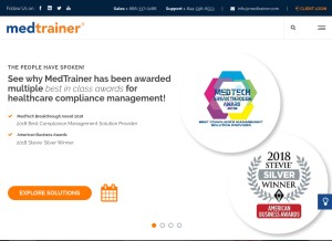 How medtrainer.com looks like on a tablet such as an iPad.