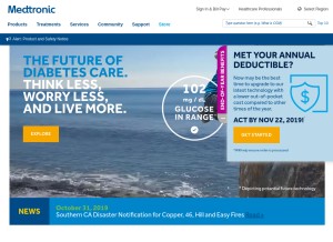 How medtronicdiabetes.com looks like on a tablet such as an iPad.