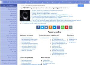 How meduniver.com looks like on a tablet such as an iPad.