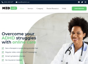 How medvidi.com looks like on a tablet such as an iPad.