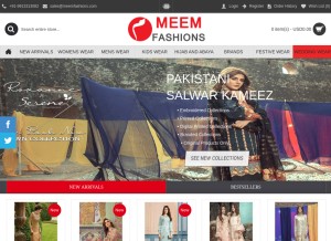 How meemfashions.com looks like on a tablet such as an iPad.