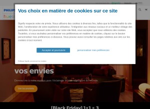 How meethue.com looks like on a tablet such as an iPad.