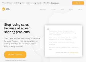 How meeting.is looks like on a tablet such as an iPad.