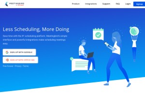 How meetingbird.com looks like on a tablet such as an iPad.