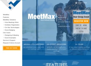 How meetmax.com looks like on a tablet such as an iPad.