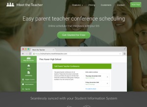 How meettheteacher.com looks like on a tablet such as an iPad.