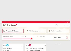 How meetv.no looks like on a tablet such as an iPad.