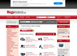 How megainzerce.cz looks like on a tablet such as an iPad.