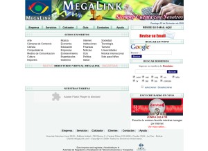 How megalink.com looks like on a tablet such as an iPad.