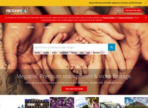 How megapixl.com looks like on a tablet such as an iPad.