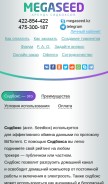 How megaseed.kz looks like on a mobile device such as an iPhone.