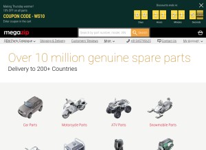 How megazip.net looks like on a tablet such as an iPad.