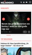 How mein-mmo.de looks like on a mobile device such as an iPhone.
