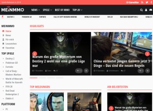 How mein-mmo.de looks like on a tablet such as an iPad.
