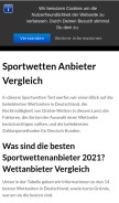 How meinewetten24.de looks like on a mobile device such as an iPhone.