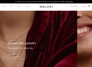 How mejuri.com looks like on a tablet such as an iPad.