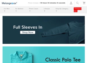 How melangebox.com looks like on a tablet such as an iPad.