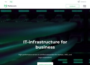 How melbicom.net looks like on a tablet such as an iPad.