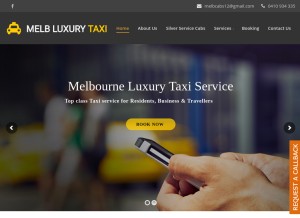 How melbtaxi.com.au looks like on a tablet such as an iPad.