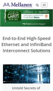 How mellanox.com looks like on a mobile device such as an iPhone.