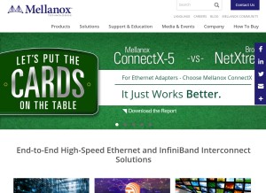 How mellanox.com looks like on a tablet such as an iPad.