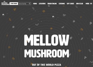 How mellowmushroom.com looks like on a tablet such as an iPad.