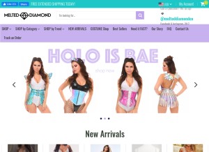 How melteddiamond.co looks like on a tablet such as an iPad.